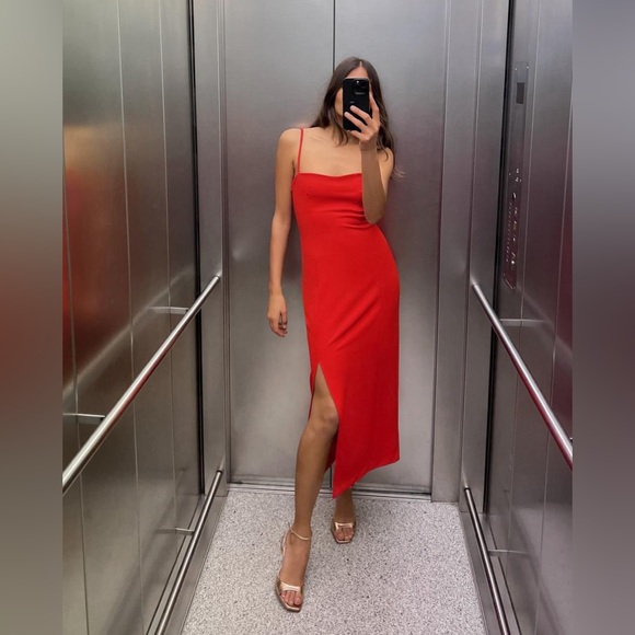 STRAPPY CREPE DRESS - Picture 1 of 3